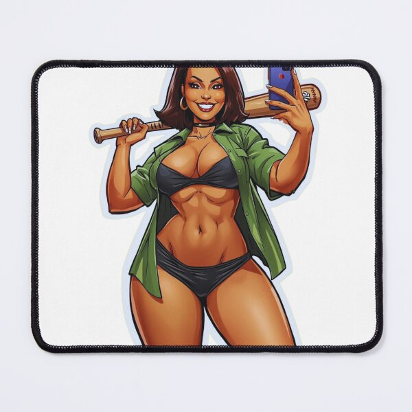 Item preview, Curvy Girl with Baseball Bat: Sexy Cartoon Sticker designed and sold by AnimeCraftLab.