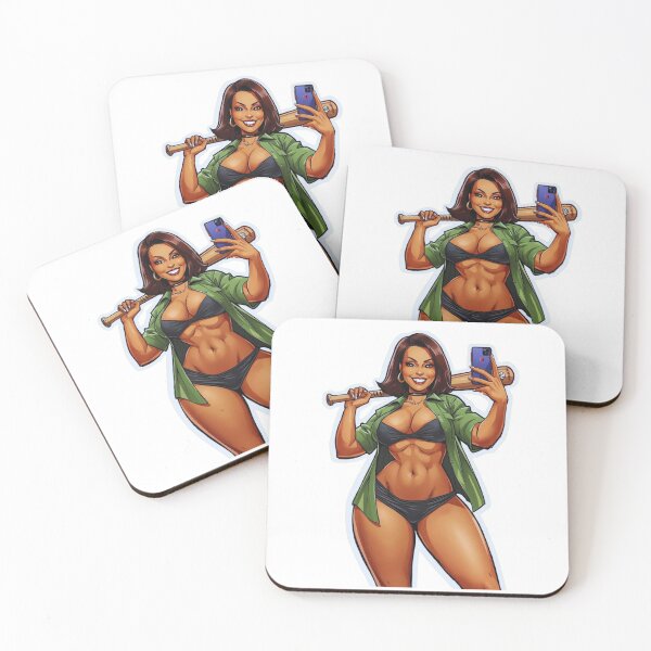 Item preview, Curvy Girl with Baseball Bat: Sexy Cartoon Sticker designed and sold by AnimeCraftLab.