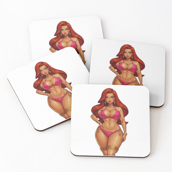 Item preview, Pink Bikini Beauty: Strong Cartoon Woman Sticker designed and sold by AnimeCraftLab.