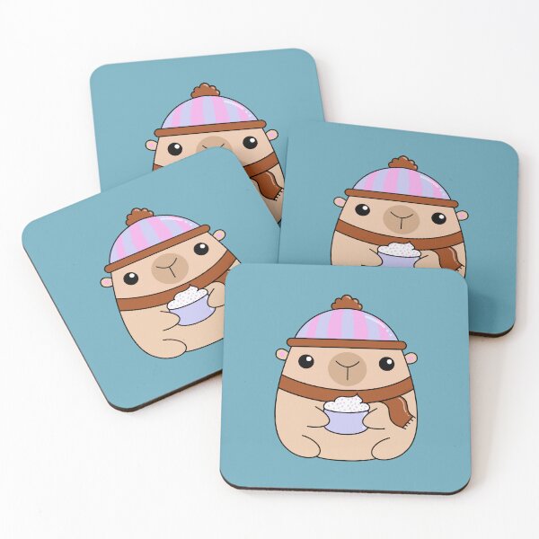 Item preview, Kawaii Capybara Drinking Hot Chocolate – Cozy Winter Aesthetic designed and sold by DrawnByAllu.