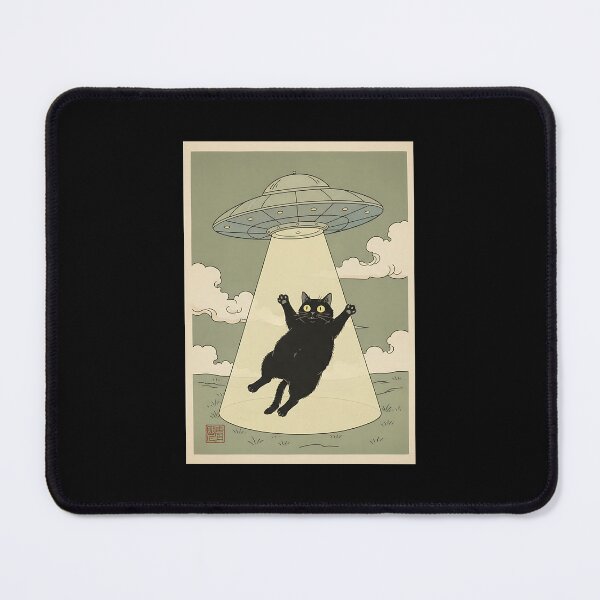 Item preview, Vintage Japanese Cat Alien Cat Dad UFO Abduction Graphic  designed and sold by heymbe.