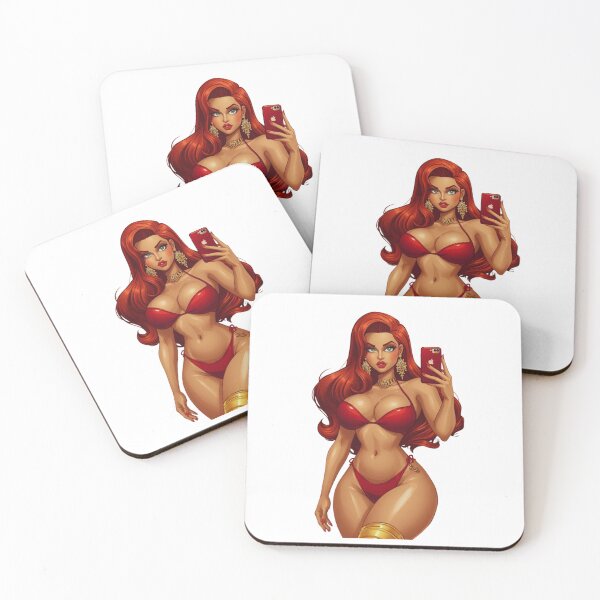 Item preview, Red Bikini Selfie: Sexy Cartoon Character Sticker designed and sold by AnimeCraftLab.