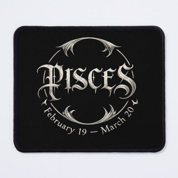 Item preview, PISCES — Gothic Typography Circle designed and sold by printedartgoods.