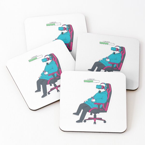 Item preview, Cozy Gamer Stickman Introvert Loading Retro Vaporwave Aesthetic VR Gaming designed and sold by StickyGuys.