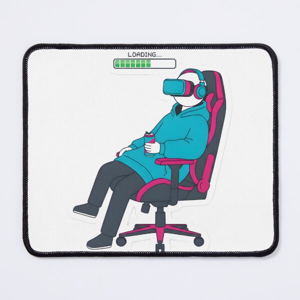 Item preview, Cozy Gamer Stickman Introvert Loading Retro Vaporwave Aesthetic VR Gaming designed and sold by StickyGuys.