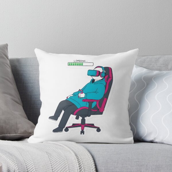 Item preview, Cozy Gamer Stickman Introvert Loading Retro Vaporwave Aesthetic VR Gaming designed and sold by StickyGuys.