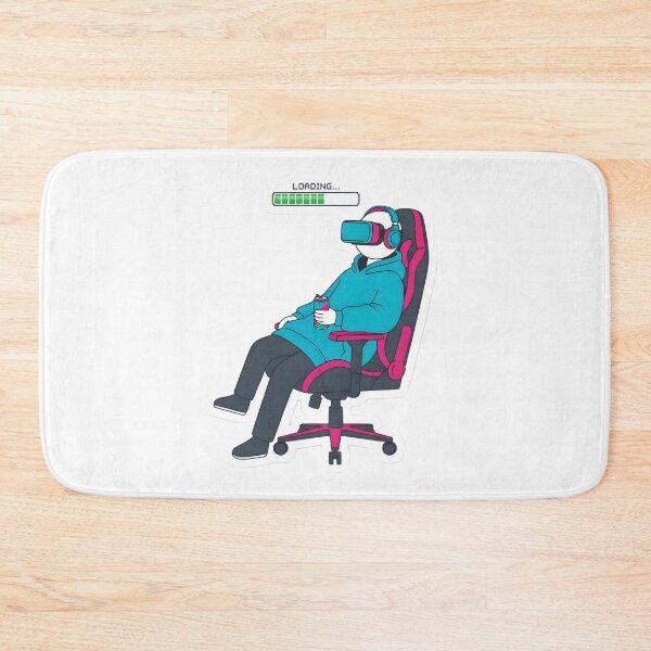 Item preview, Cozy Gamer Stickman Introvert Loading Retro Vaporwave Aesthetic VR Gaming designed and sold by StickyGuys.