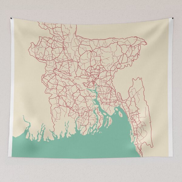Item preview, Bangladesh Map Illustration Asia Travel Gift designed and sold by MapsByLeo.