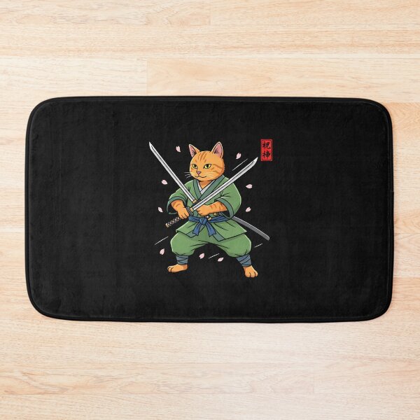 Item preview, Anime Samurai Cat Three Swords Japanese Style Art designed and sold by heymbe.