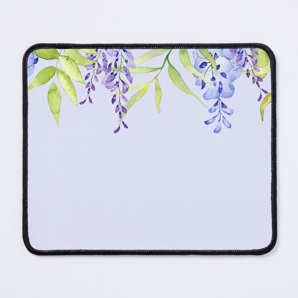 Item preview, Azure Cascade – Blue Wisterias with Dangling Green Leaves designed and sold by EmeraldeaArt.