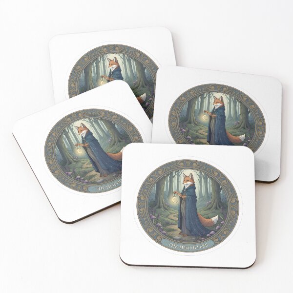 Item preview, The Hermitess Fox Tarot Card Art Mystical Forest Nature Lover Self Care Aesthetic designed and sold by StickyGuys.