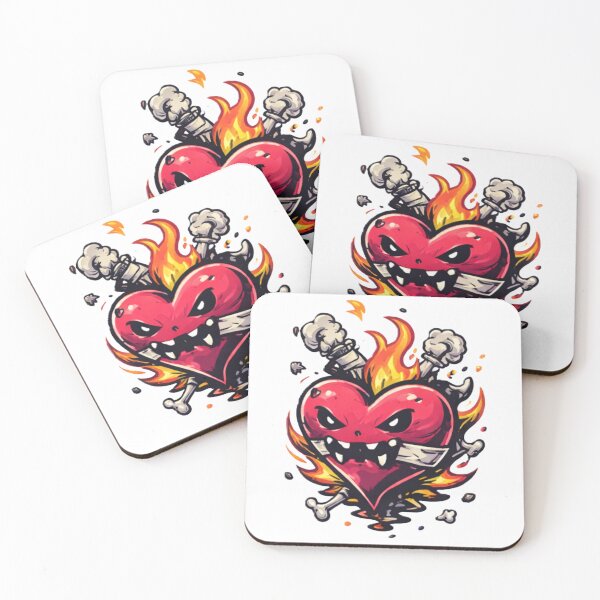 Item preview, Burning Heart – Toxic Love Cartoon Illustration designed and sold by myforestfog.