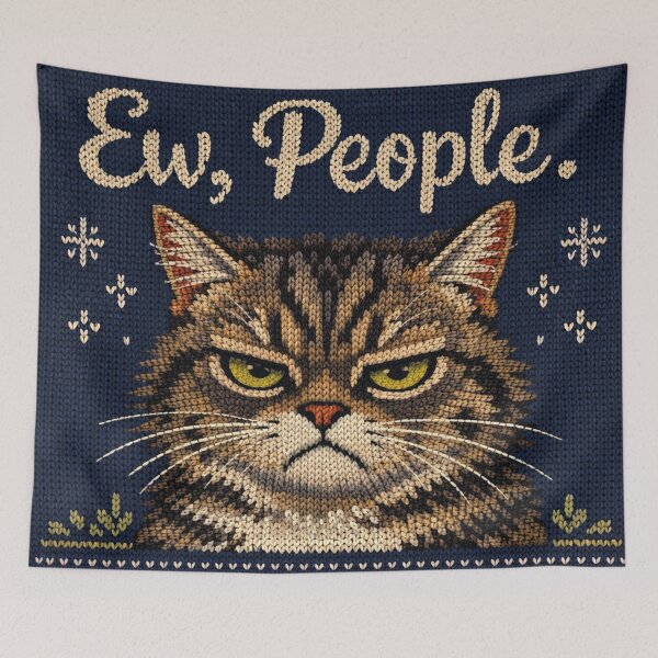Item preview, Grumpy cat Ew People in knit design designed and sold by Mauswohn.