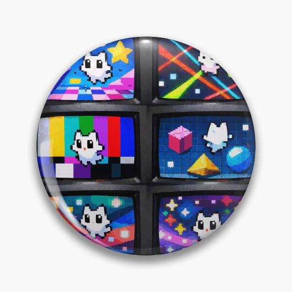 Item preview, Retro Pixel Cat on CRT TVs - Vaporwave Cosmic Kitten Art designed and sold by Mikoff04-arts.