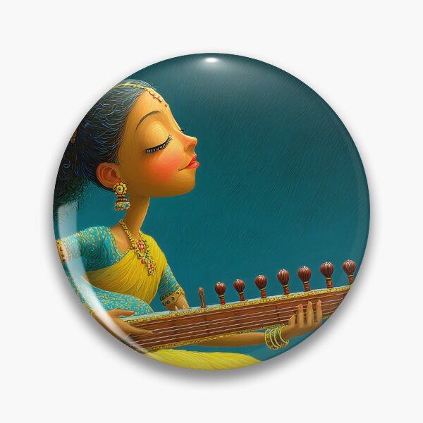 Item preview, Graceful Musician Playing the Sitar designed and sold by Artessie.