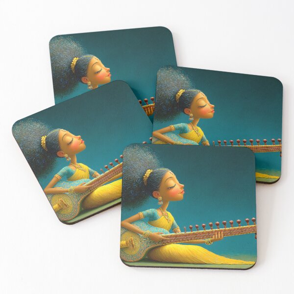 Item preview, Graceful Musician Playing the Sitar designed and sold by Artessie.