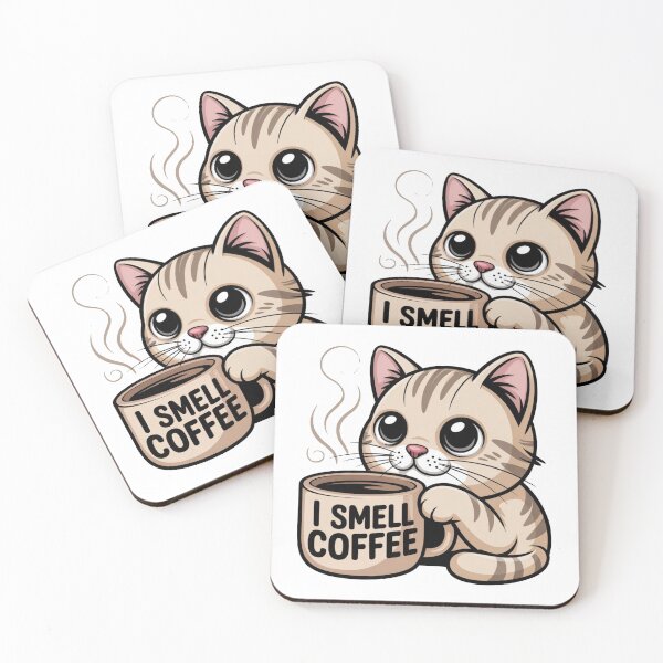 Item preview, I Smell Coffee – Cute Cat Coffee Lover Design designed and sold by It's Bro Brand ★ ★ ★ ★ ★.
