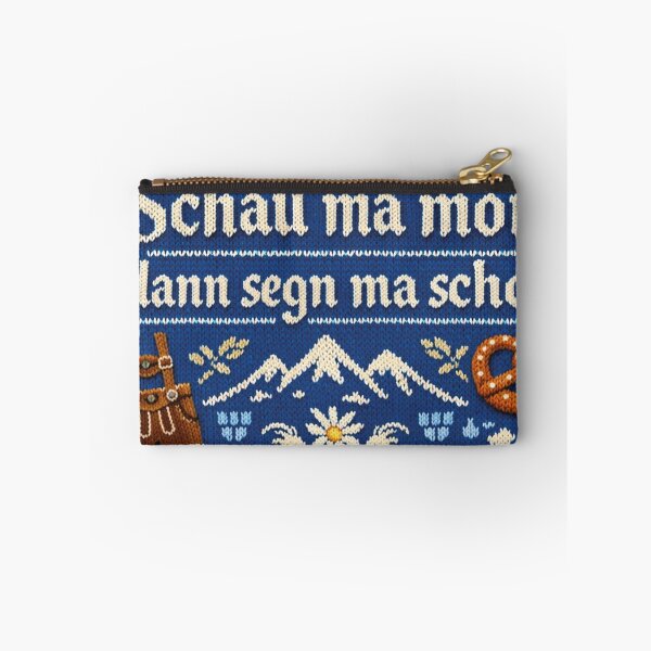 Item preview, Bavarian saying "Schau ma moi" in knitted design designed and sold by Mauswohn.