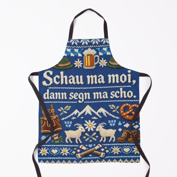 Item preview, Bavarian saying "Schau ma moi" in knitted design designed and sold by Mauswohn.