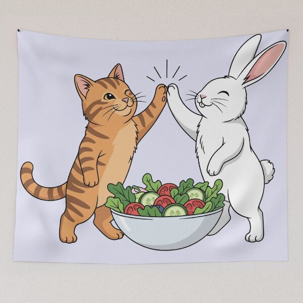 Item preview, High Five Healthy Salad Friends designed and sold by SillyPawsStudio.