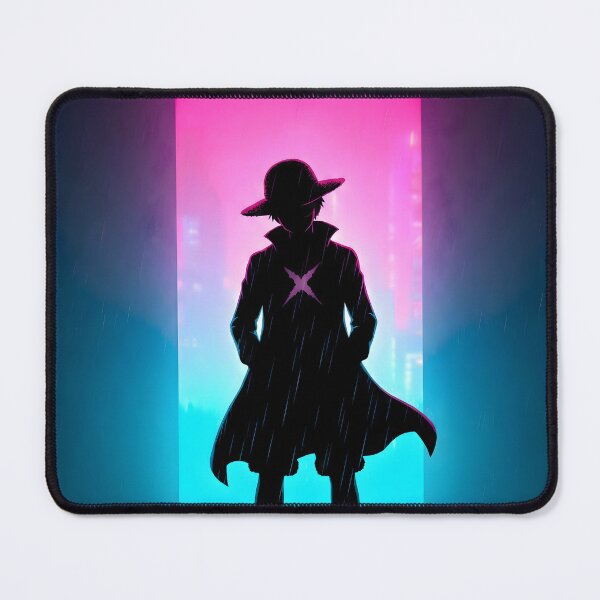 Item preview, Neon Straw Hat Pirate Cyberpunk Silhouette designed and sold by MarCinu Art.