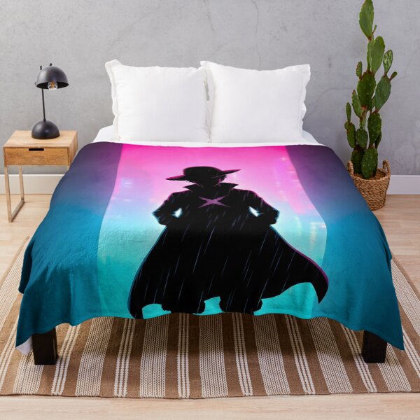 Item preview, Neon Straw Hat Pirate Cyberpunk Silhouette designed and sold by MarCinu Art.