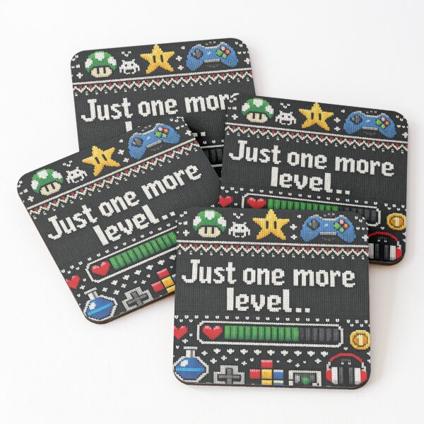 Item preview, Gamer quote "Just one more level" knitting design designed and sold by Mauswohn.