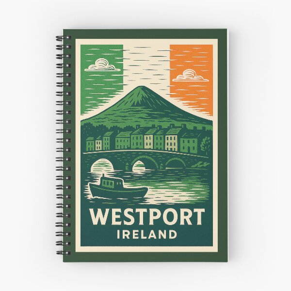 Item preview, Westport Ireland Linocut Style  designed and sold by Thistle-TShop.