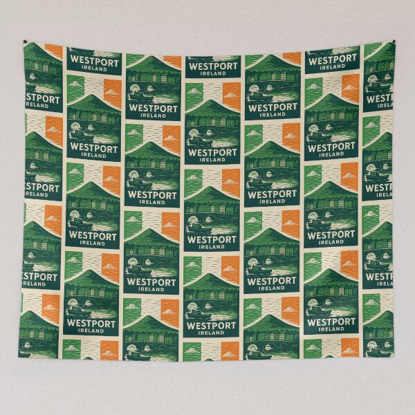 Item preview, Westport Ireland Linocut Style  designed and sold by Thistle-TShop.