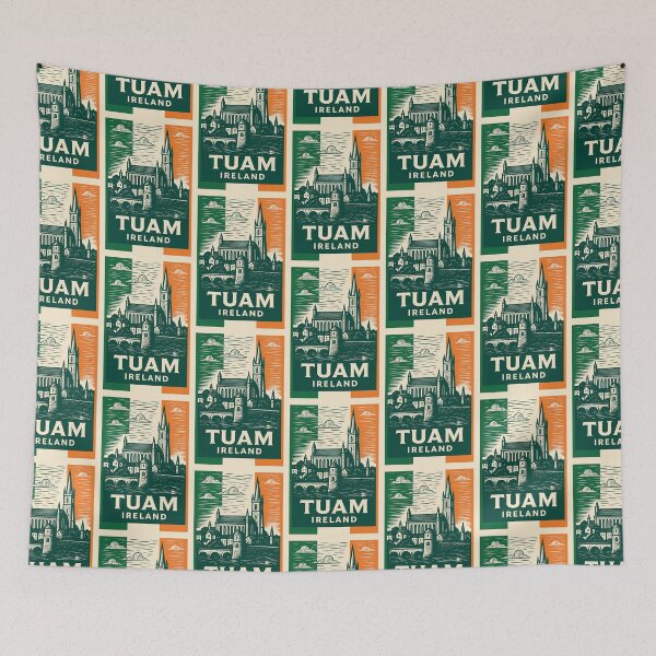 Item preview, Tuam Ireland Linocut Style  designed and sold by Thistle-TShop.
