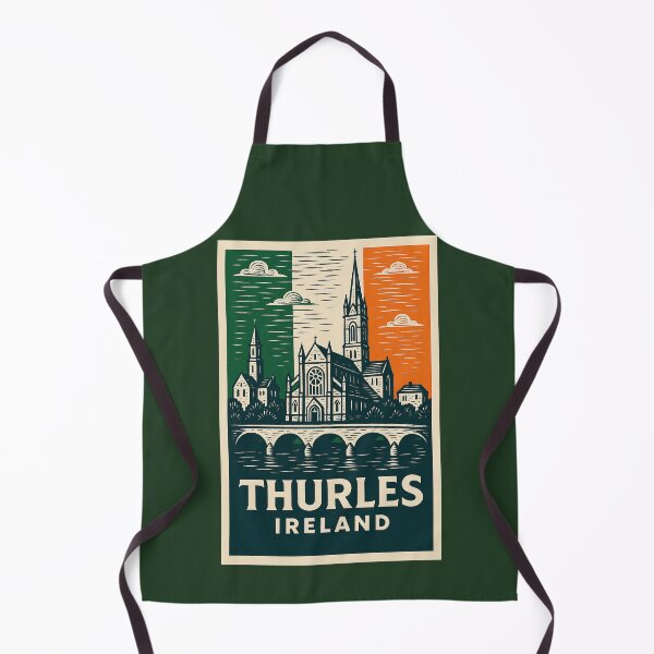 Artikelvorschau, Thurles, Irland, Linolschnitt-Stil entworfen und verkauft von Thistle-TShop.