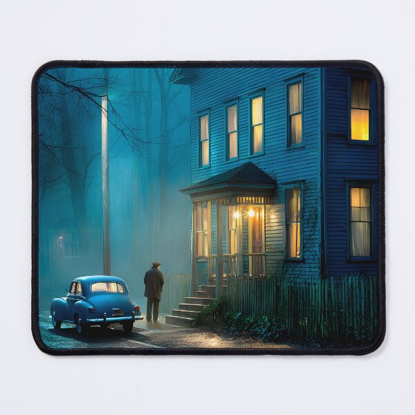 Item preview, Mysterious Night Scene with a Vintage Car and House designed and sold by Artessie.