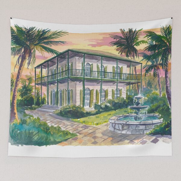 Item preview, Tropical Key West Hemingway House Painting with Lush Gardens designed and sold by artshop77.
