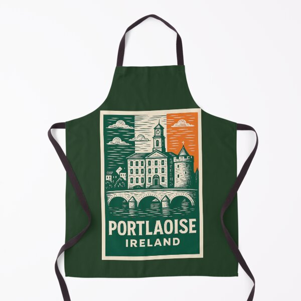 Artikelvorschau, Portlaoise Irland Linolschnitt-Stil entworfen und verkauft von Thistle-TShop.