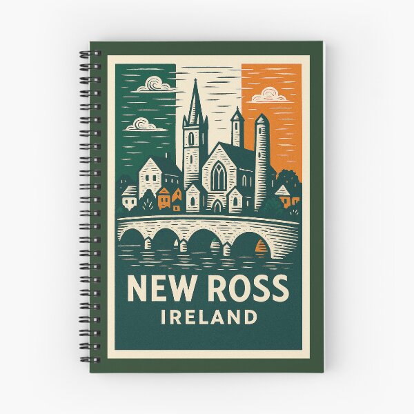 Item preview, New Ross Ireland Linocut Style  designed and sold by Thistle-TShop.