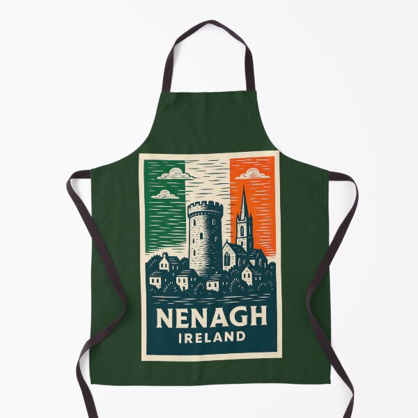 Artikelvorschau, Nenagh Irland Linolschnitt-Stil entworfen und verkauft von Thistle-TShop.