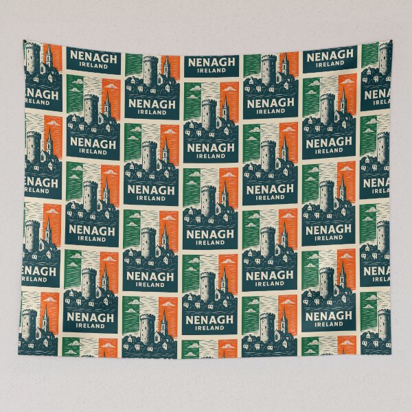 Item preview, Nenagh Ireland Linocut Style  designed and sold by Thistle-TShop.