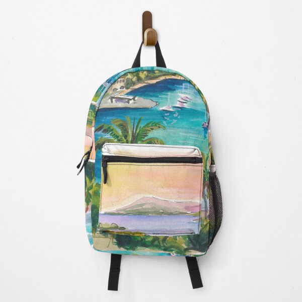 Item preview, English Harbour Antigua Painting with Tropical Coast and Historic Marina designed and sold by artshop77.