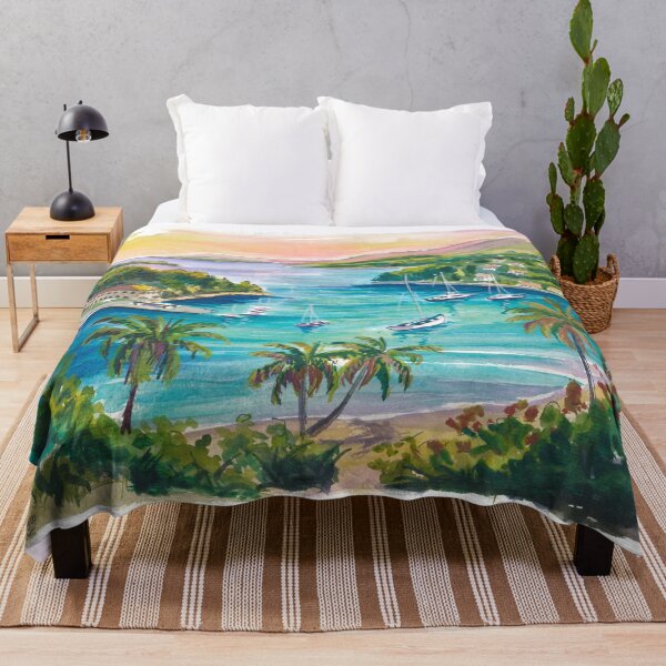 Item preview, English Harbour Antigua Painting with Tropical Coast and Historic Marina designed and sold by artshop77.