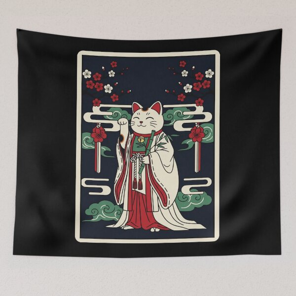 Item preview, Lucky Cat Lantern Festival Illustration Elegant Night  designed and sold by JordynLadukeg65.