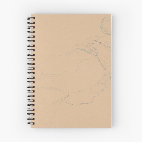 Item preview, Auf Dem Bauch Liegender Halbakt by Gustav Klimt: Minimal Nude Line Art Poster designed and sold by artofuniverse.
