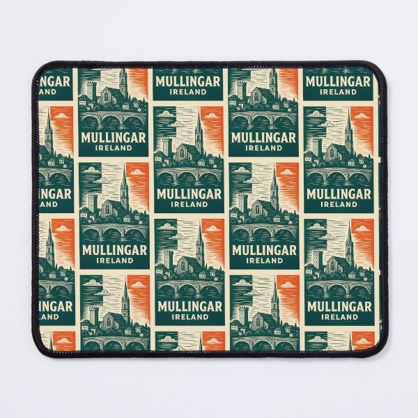 Item preview, Mullingar Ireland Linocut Style designed and sold by Thistle-TShop.