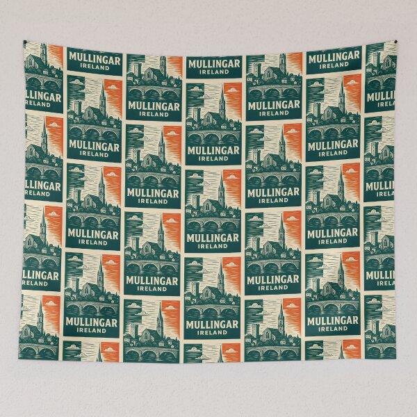 Item preview, Mullingar Ireland Linocut Style  designed and sold by Thistle-TShop.