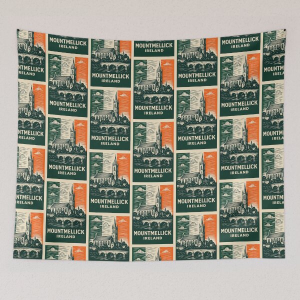 Item preview, Mountmellick Ireland Linocut Style  designed and sold by Thistle-TShop.