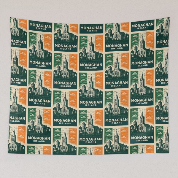 Item preview, Monaghan Ireland Linocut Style  designed and sold by Thistle-TShop.