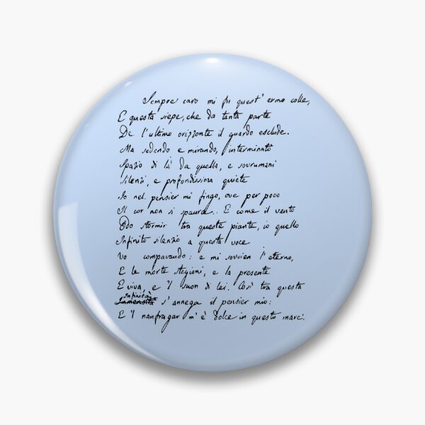Item preview, Giacomo Leopardi - L'Infinito Poem III designed and sold by Lemon Pepper.