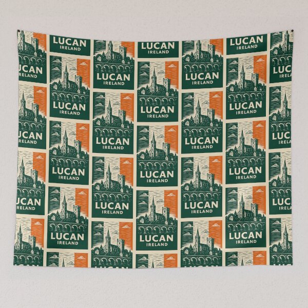 Item preview, Lucan Ireland Linocut Style  designed and sold by Thistle-TShop.