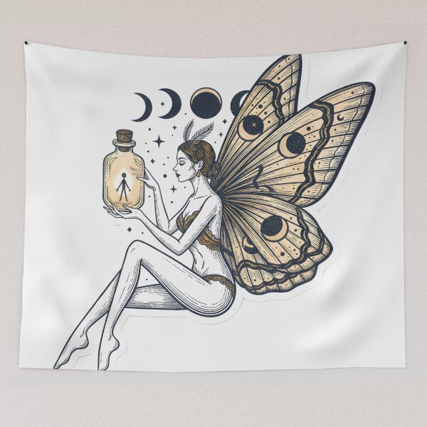 Item preview, Vintage CottageGoth Lunar Moth Apothecary Dark Academia Aesthetic Gold & Charcoal designed and sold by StickyGuys.