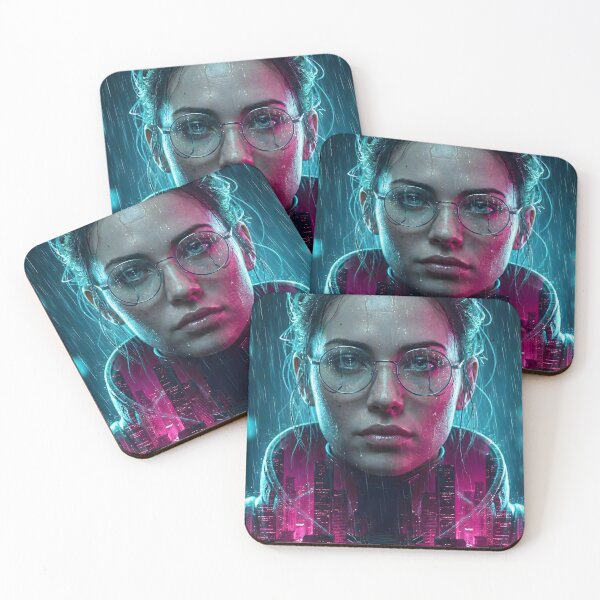 Item preview, Neon Noir Cyberpunk Rain Double Exposure designed and sold by MarCinu Art.