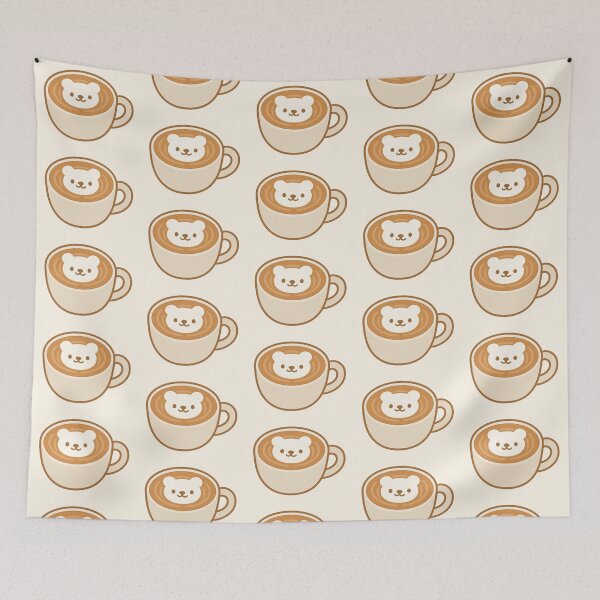 Item preview, Cute Teddy Bear Latte Art | Cozy Coffee Illustration | Kawaii Café Aesthetic designed and sold by witwhimsystudios.
